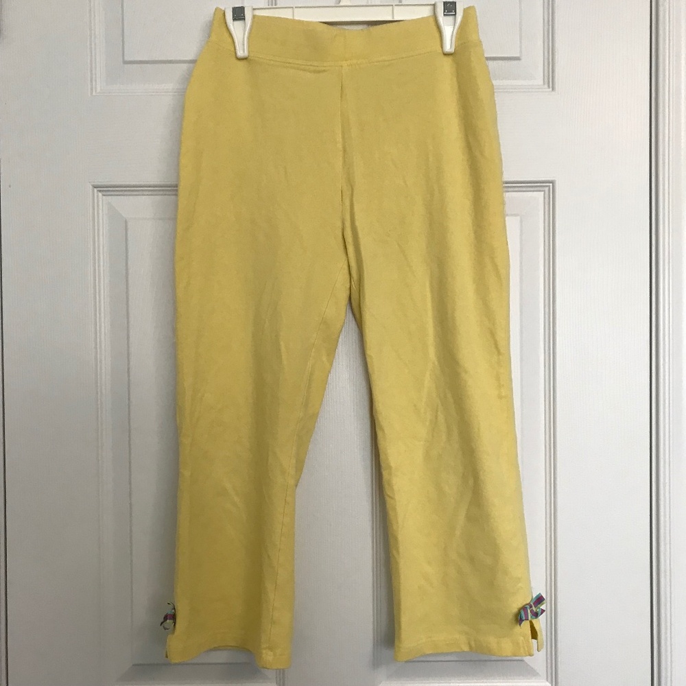 Y2K SIMPLY BASIC Girls L or Women's XXS/XS Cotton Bow Leg Pants Leggings FLAWS